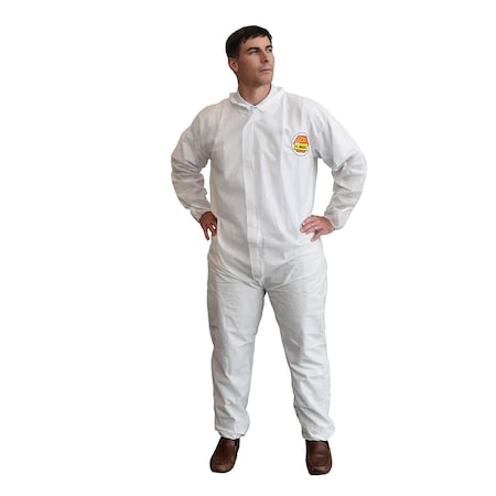 Cordova C-Max SMS Coverall - White, Elastic Wrists, Elastic Ankles, 5XL, 12PK SMS2005XL